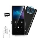 128GB MP3 Player with Bluetooth 5.2, AiMoonsa Music Player with Built-in HD Speaker, FM Radio, Voice Recorder, HiFi Sound, E-Book Function, Earphones Included