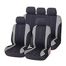 TSUGAMI 9 Piece Car Seat Covers Full Set, Front and Rear Split Bench Auto Seat Protectors, Two-Tone Washable Automotive Seat Covers Universal Fit for Most Cars, Sedan, Truck, SUV (Gray)
