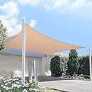 HIPPO Shade Sail 9.5 x 13 ft 230 GSM Sun Shade 95% UV Block for Canopy Cover, Outdoor Patio, Garden, Pergola, Balcony Tent (Persian-Beige, Customized, Pack of 1)