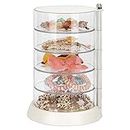 JessLab Hair Accessories Organizer, Clear 5-Layer Acrylic Organizer for Girl Hair Tie, Classify Storage by Layer Box for Hair Accessories & Bracelets Rings Bangles