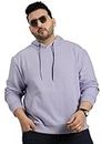 Wear Your Opinion Men's Plus Size Kangaroo Pocket Hoodie for Winter Wear (Design: Solid,Lavender,XX-Large)