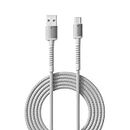 Portronics Konnect X USB to Type C Cable with 3A Output, Fast Charging & Data Transfer, Nylon Braided, Aluminium Alloy Shell, 1M Length compatible with Type C Smartphones(White)