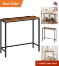 Multifunctional Console Table - Small Sofa Side Table - Rustic Brown & Black