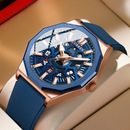 Fashion Creative Design Watches Men Quartz Silicone Strap Date Wristwatches New