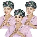 Unisex Adjustable Scrub Cap Sweatband Bouffant Hat Women Men Cute Pattern Personal Care (4PCS Set 4, One Size)