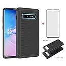 Asuwish Phone Case for Samsung Galaxy S10 Plus with Tempered Glass Screen Protector Cover Cell Accessories Slim Rugged Hybrid Full Body Rubber Protective Glaxay S10+ 10S S 10 10plus S10plus Women Men