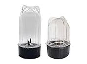 AJS spares- 2pc Jar set for "WONDERCHEF/MAGIC BULLET/PRESTIGE" Blenders (Polycarbonate) (300ml Jar+ 500ml Jar)