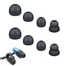Replacement Earbud Ear Buds Tips for Powerbeats Pro Beats Wireless Earphone Headphones, 4 Pairs S/M/L/D 4 Sizes Soft Silicone Earbuds Tips ��– Black