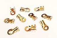 ERH India (Pack of 10) Battery Thimble Connector 18 mm Circular Electrical Wire Cable Golden Thimble Lugs Crimp Terminal Female Spade, Speaker, Appliances Battery Terminal Connector