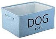 Morezi Canvas Storage Basket Bin Chest Organizer - Perfect for Organizing Toy Storage, Baby Toys, Kids Toys, Dog Toys, Baby Clothing, Children Books, Gift Baskets - DogToy - Blue