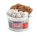 David’s Cookies Celebrate Moms Assorted Cookies Gift Bucket – Thin Crispy Cookies and Butter Pecan Meltaways - Made of Premium Ingredients - Delicious Gourmet Mothers Day Food Gift For Family 1.3Lbs.