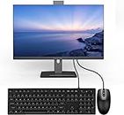 All-in-One PC Computer Desktop PC 27inch All-in-One Computer Rotatable Screen With Core i7(Up to 3.20Ghz),512GB SSD 16GB RAM With Front Webcam Supporting Dual-band Wi-Fi 2.4G/5.2G Bluetooth 4.2, Black