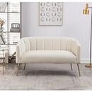 Woodspace Dukan 2-Seater,Loveseat Sofa Couch for Home and Living Room (Beige)