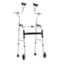 Costway Foldable Rehabilitation Auxiliary Walker with 5 Inch Wheels