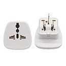 Travel Adapter for Australia/New Zealand with Safety Shutter and Insulated Pins, US/UK/JP/CN/EU to AU/NZ Grounded Outlet Socket (1 Piece White)