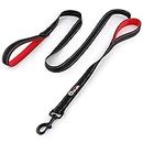 Primal Pet Gear Dog Leash 6ft Long,Traffic Padded Two Handle,Heavy Duty,Reflective Double Handles Lead for Control Safety Training,Leashes for Large Dogs or Medium Dogs,Dual Handles Leads(Black)