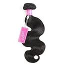 ISEE Hair 8A Unprocessed Brazilian Virgin Body Wave Human Hair One Bundles 100% Unprocessed Human Hair Extensions Natural Black (14'')