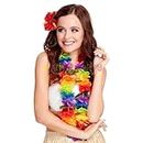 Wanna Party Lei Set Garland Multicolor, Hawaiian Lei Garland, Hawaii Flower Necklace, Lei Garland for Luau Beach Party,Hawaiian Party,Pool Party,Wedding Carnivals & more