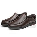 Asifn Zapatos de Cómodos Cuero Oxford de Negocios con Cordones británicos Casuales para Hombres Zapatos de Oficina de conducción clásicos Transpirables （Marrón,40 EU