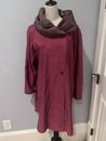 Mycra Pac NOW Pink Brown Donatella Reversible Raincoat with Pleated Hood- Sz 0/P