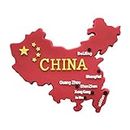 Wedare Chinese Map 3D Fridge Magnet,China Red Flag Tourist Souvenirs,Hand-Made Home Refrigerator Sticker Decoration