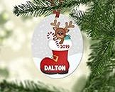 Personalized Reindeer Christmas Ornament Boy Christmas Ornament Custom Ornament Stocking Stuffer