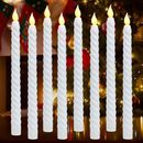 2 Pack Flameless Taper Candles Tall Spiral Electric Candles Window Candle Light