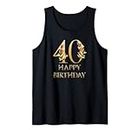40 years old, women Happy Birthday floral Letters Canotta