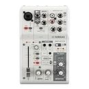 Yamaha AG03MK2 W White 3-Channel Live Streaming Mixer/USB Interface for IOS/Mac/PC (AG03MK2 W)