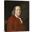Global Gallery 'Benjamin Franklin' by Joseph Wright Painting Print on Wrapped Canvas in Black/Gray/Red | 22 H x 17.15 W x 1.5 D in | Wayfair