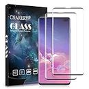 [2 Pack] Cnarery Galaxy S10 Plus Screen Protector, Fingerprint Unlock 9H Tempered Glass Film for Samsung Galaxy S10+ Screen, 3D Curved, Bubble Free, Easy Installation, Case-Friendly