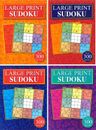 Set Of 4 Adult Sudoku 300 Puzzles per Book Large Print Brain Travel Numbers Game