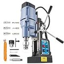 ZELCAN Magnetic Drill Press with 6 Drill Bits, 1550W Mag Drill Press with 2" Dia. 3125 lbf/13900N Mag Force, 650 rpm Power Magnetic Drill with Stepless Speed & Reversible Direction for Metal Surface
