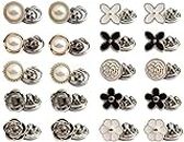 Shirt Button Pins, 24 PCS Rhinestone Pearl Buttons for Cuffs, Collar, Clothing Decoration