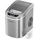 COSTWAY Countertop Ice Maker, 26LBS/24H Portable and Compact Ice Maker Machine, Ice Cubes Ready in 6 Mins, Electric High Efficiency Small Ice Maker with Ice Scoop for Home Kitchen Office, Silver