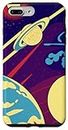 Carcasa para iPhone 7 Plus/8 Plus Case Space Stars Purple Planet Galaxy 80's Funky Psychedelic