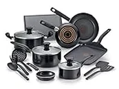 T-Fal Culinaire Non-Stick Aluminum, 16 Piece Pots and Pans Cookware Set, Dishwasher & Oven Safe, PFOA Free, Stainless (B058SG74)