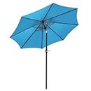 SANGMUCEN 7.5ft Patio Umbrellas Outdoor, Parasol De Patio, Outdoor Umbrella, Balcony Umbrella with 8 Ribs, 30° Dual-Tilt System, for Patio, Garden, Pool, Blue HPU075B
