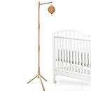 Floor-Standing Crib Mobile Arm with Music Box - 61.4 Inch Wooden Mobile Arm for Crib - Crib Mobile Motor - Volume Control - 9 Complete Lullabies - Wooden Nursery Decor - Baby Mobile Hanger