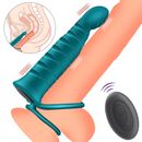 Adult Double Men Strong Mode Sex Control Strap On Penis Plug Toys for Couples