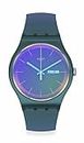 Swatch Unisex Casual Blue Watch Bio-sourced Quartz Fade to Pink