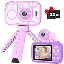 Teslahero Kids Camera Toys for 3-12 Years Old Boys Girls,Children's Camera with Flip-up Lens for Selfie & Video,HD Digital Camera,Christmas Birthday Party Gifts for Child Age 3 4 5 6 7 8 9 (Purple)