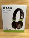 MOKI Popper "Black Casque" Awesome Multi-Platform Wired Headphones Audio Ears