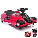 Kids Republic ThunderDrift 24V Brushless Motor Go-Kart for Kids - High-Performance Outdoor Racer Drifter with MP3 Player and Variable Speed Throttle - Perfect for Boys and Girls (Red)