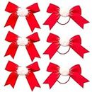 YHomU Band Lightweight Teens Thick Classic Trendy Charming Home Party Rope Christmas Hair Bow Cute 3PCS Soft Hair Band Hair Rope Ponytail Holder Hair Tie with 3PCS Duckbill Clip