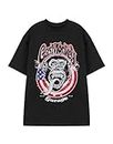 Gas Monkey Mens T-Shirt | Adults American Garage Short Sleeve Graphic Tee in Black | Distressed Splatter Classic Logo Texas Casual Fit Apparel Top | GMG Car Merchandise Gift, Black, M