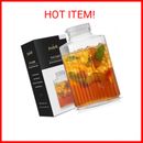 68oz Glass Pitcher with Lid (2 Lids) - Rectangle Beverage Serveware and Storage