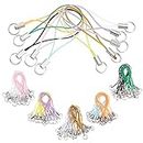 GORGECRAFT 100Pcs 10 Colors Phone Keychain Strap Sliver Tone Split Ring Cords Colorful Polyester Cellphone Charms Lanyard String for Mobile Phone Lariat USB Drive DIY Decorations Supplies