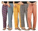 US Trends Womens Track Pant Lower Cotton Printed Payjama/Lounge Wear �Soft Cotton Night Wear/Pyjama for Women(Pack of 4Pcs), Prints May Vary (Assorted Pyjama) (XX-Large)