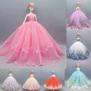 1/6 Doll Clothes Outfits Floral Lace Wedding Dress Gown 11.5" Dolls Accessories